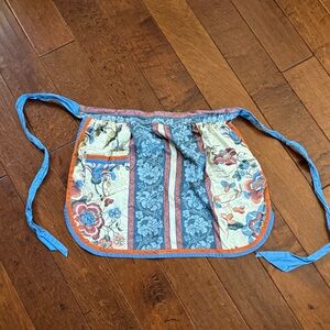 Floral Apron with Blue Ties